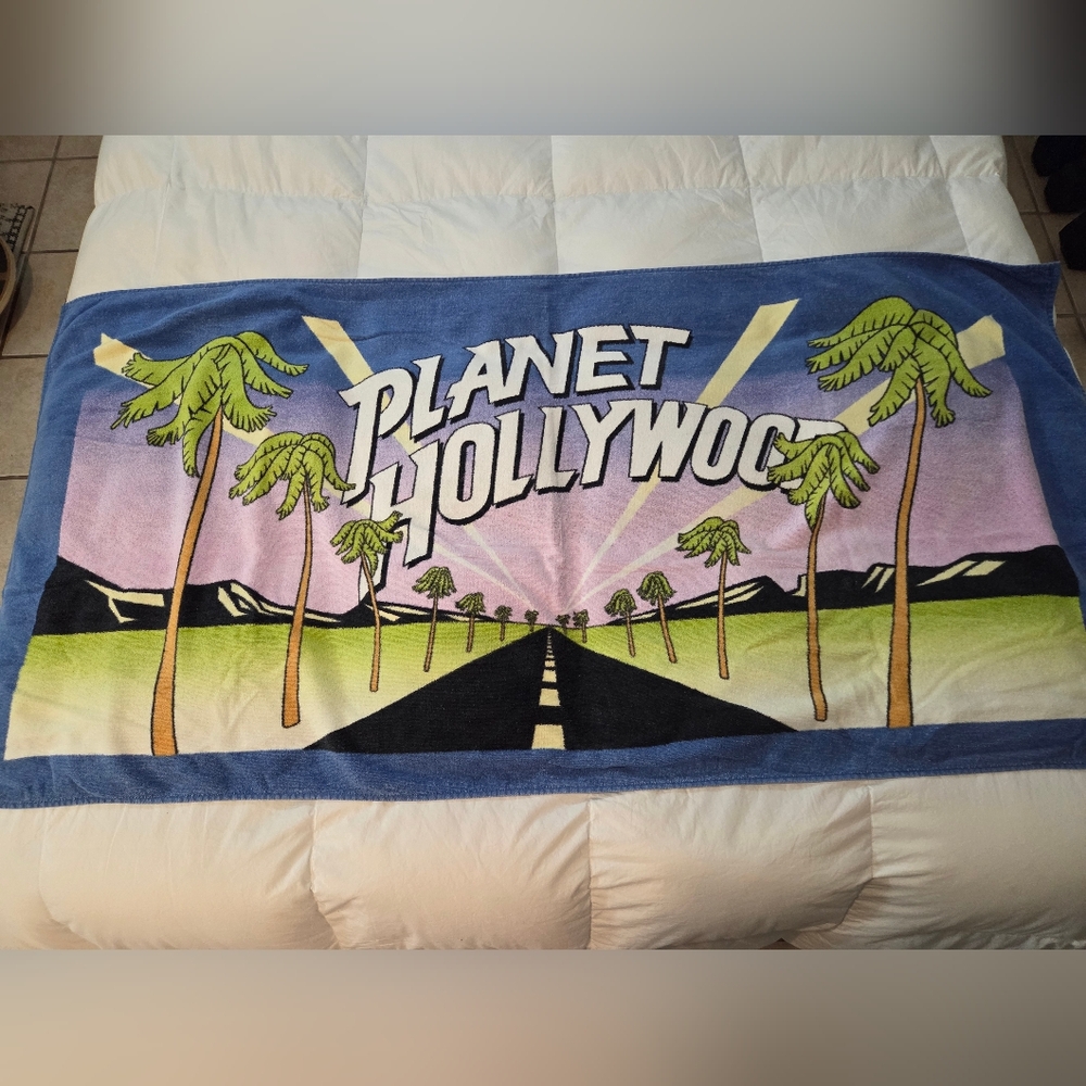 Vintage Planet Hollywood Beach Towel 90s - 54" x 27"